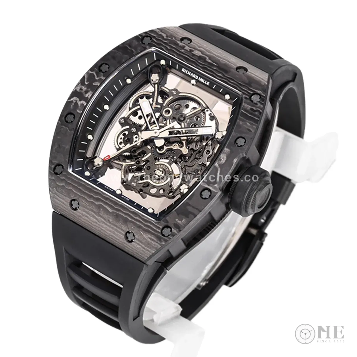 RM 055 Bubba Watson NTPT on Black Rubber Strap RMUL2