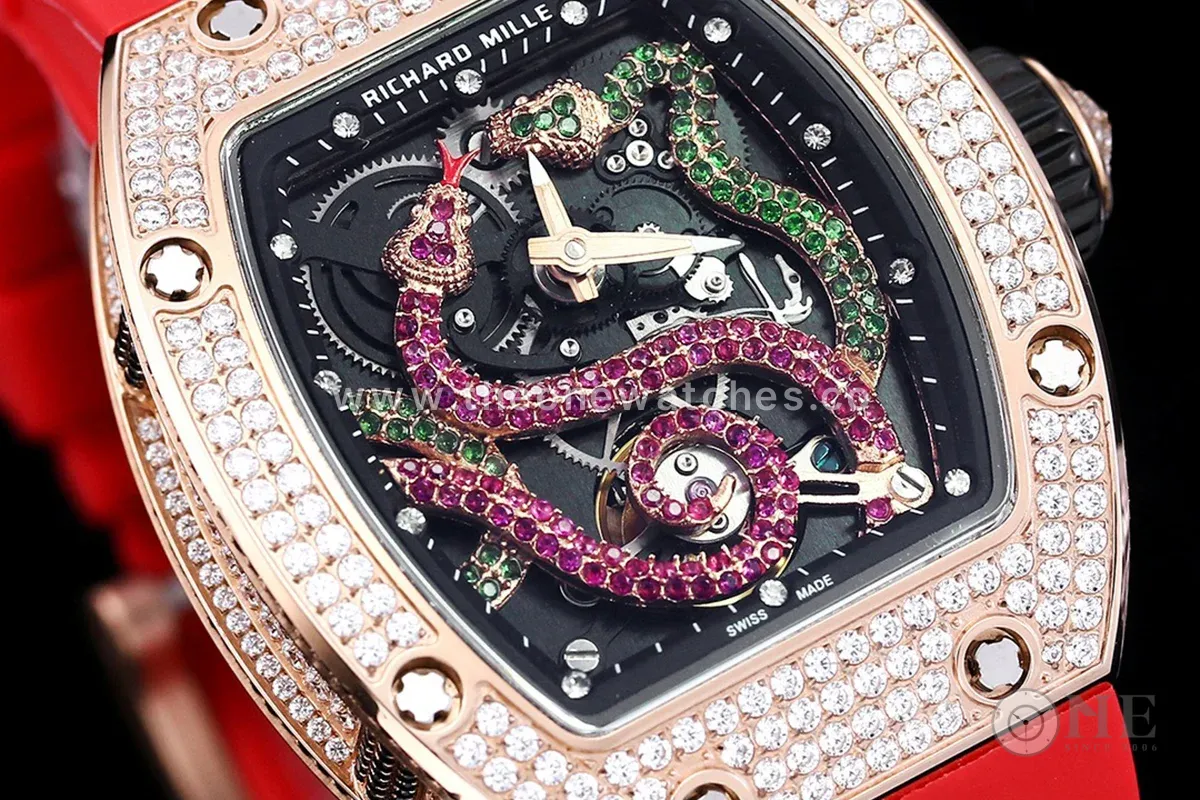 RM026-01 Tourbillon Serpent in Rose Gold with Diamond Bezel
