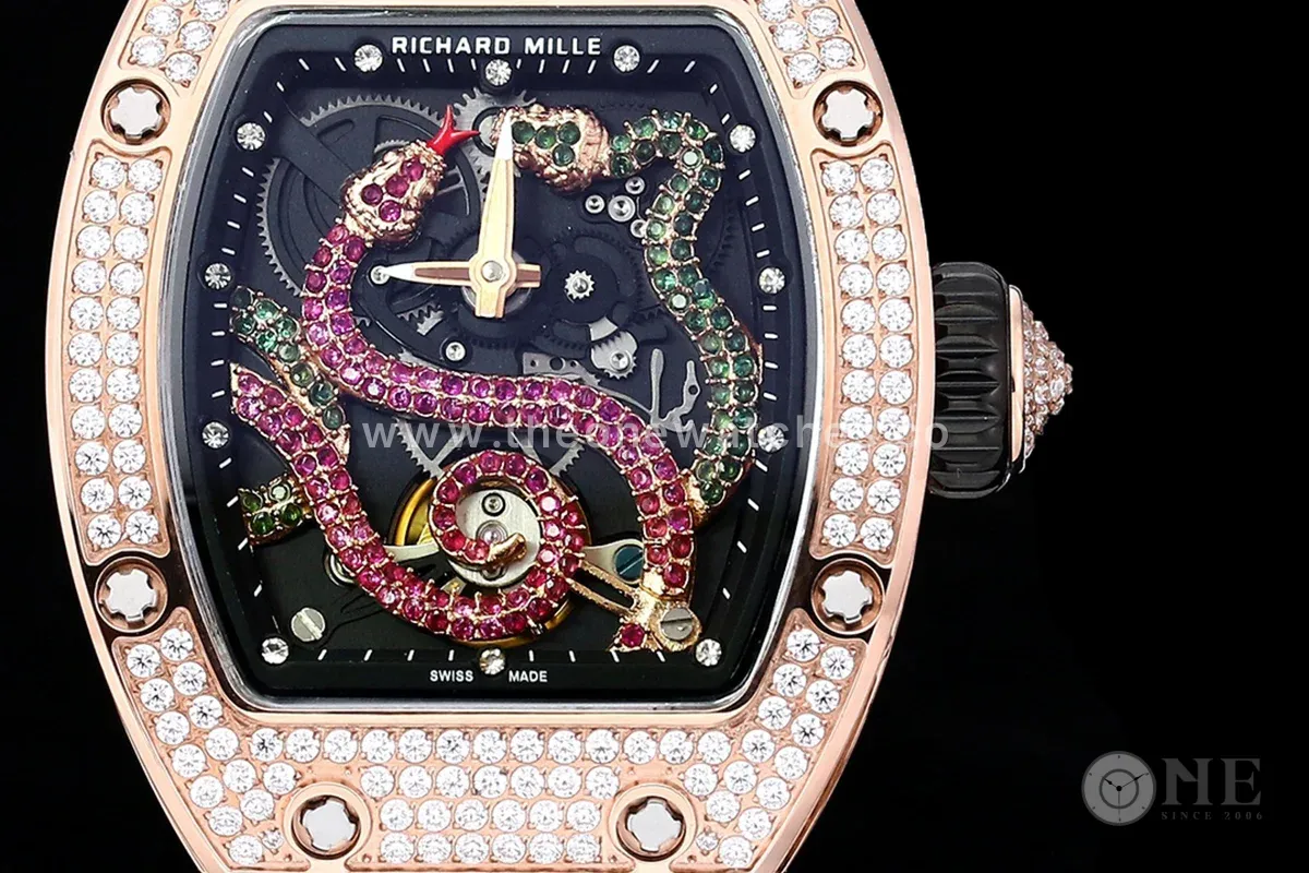 RM026-01 Tourbillon Serpent in Rose Gold with Diamond Bezel