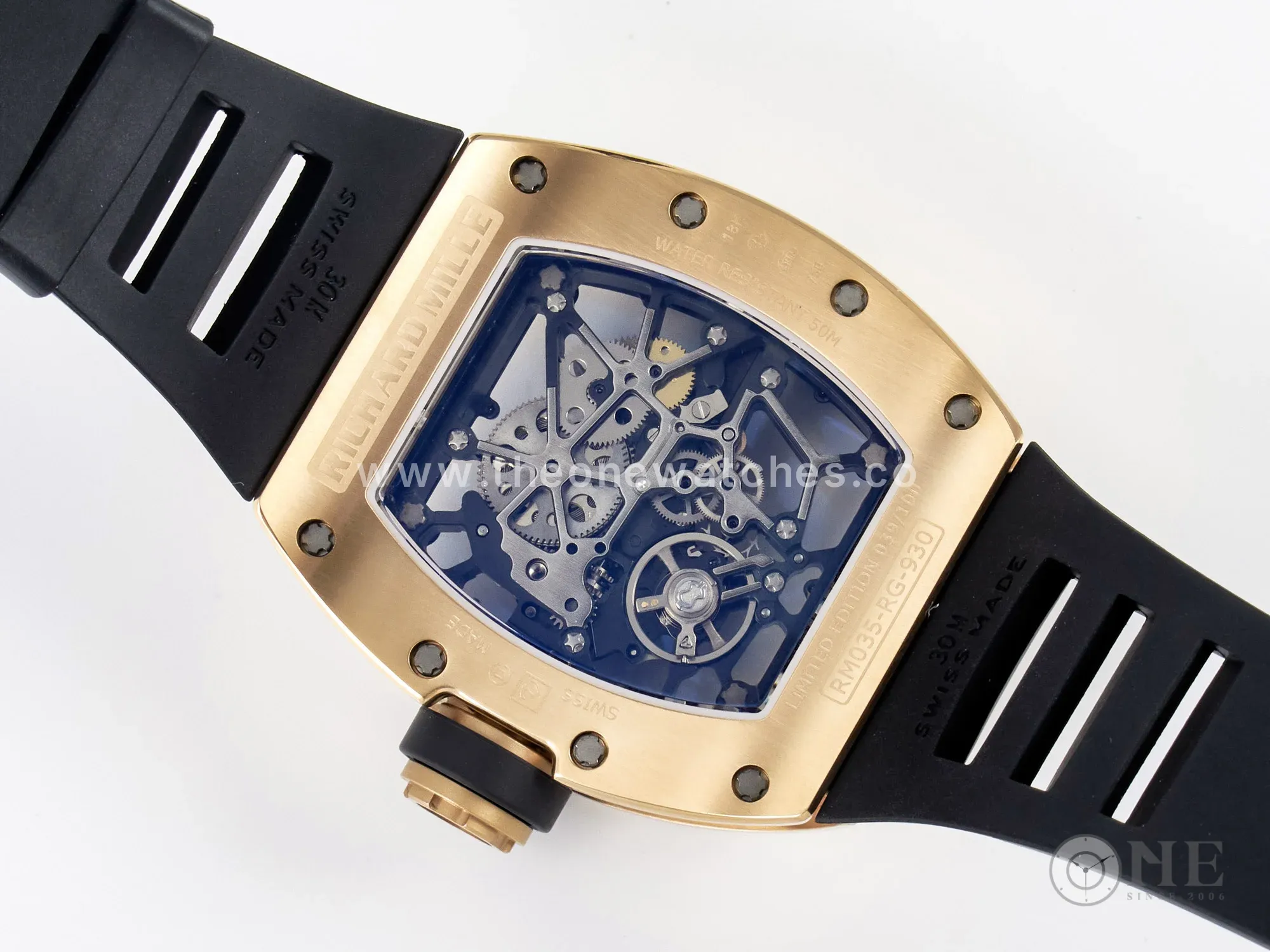 RM035-02 RG SONIC Best Edition Skeleton Dial on Black Rubber Strap Clone RMUL1