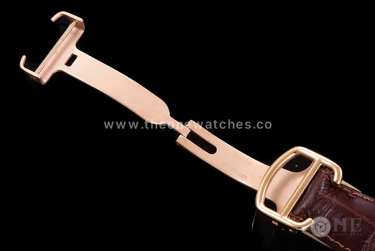 Rotonde De Cartier White Dial with Diamond Bezel in Rose Gold