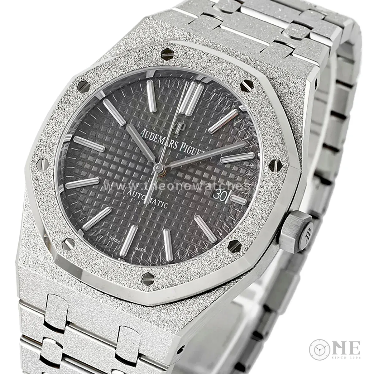 Royal Oak 15450ST 37mm Grey Dial in Frosted Gold