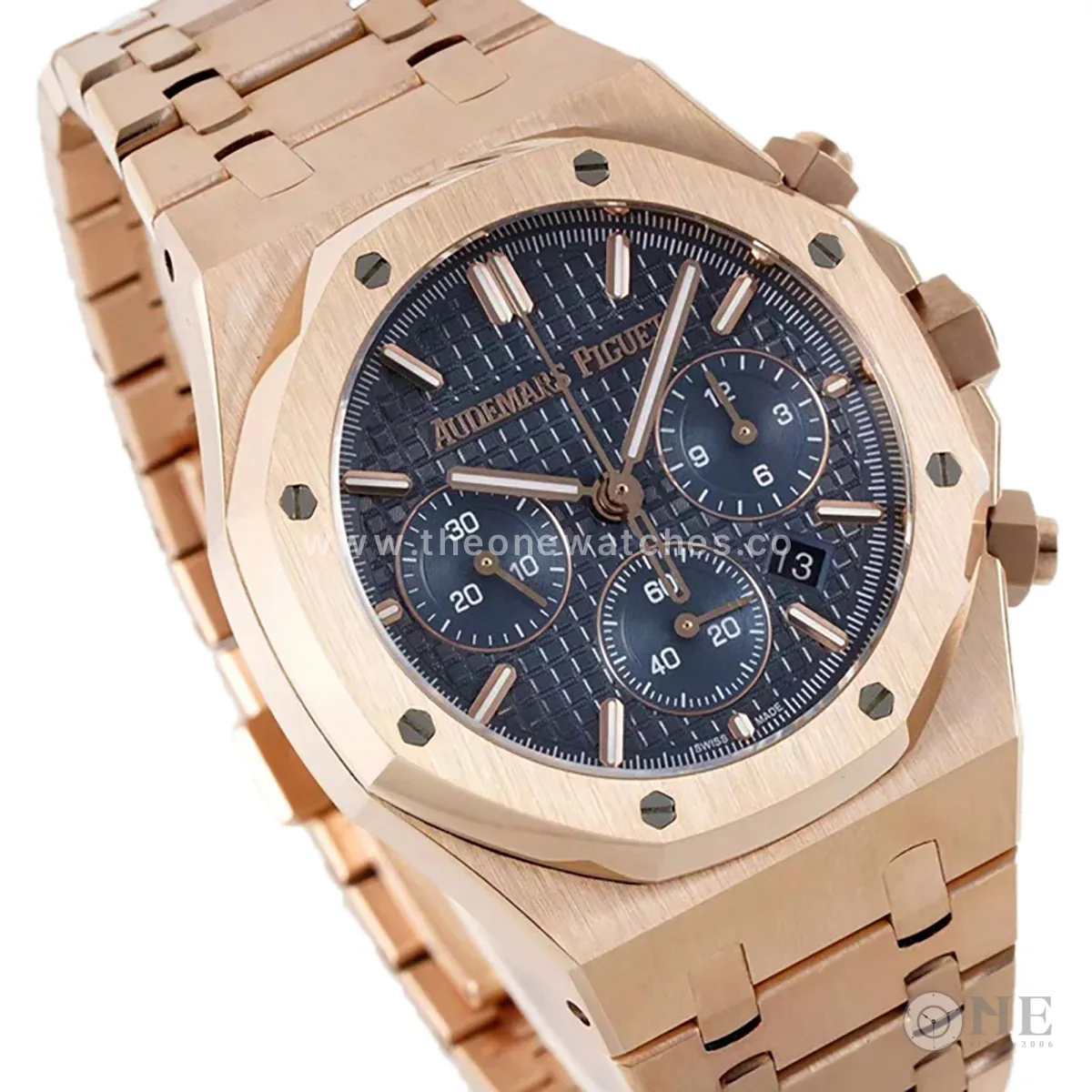 Royal Oak Self-Winding Chronograph Blue Dial in Rose Gold