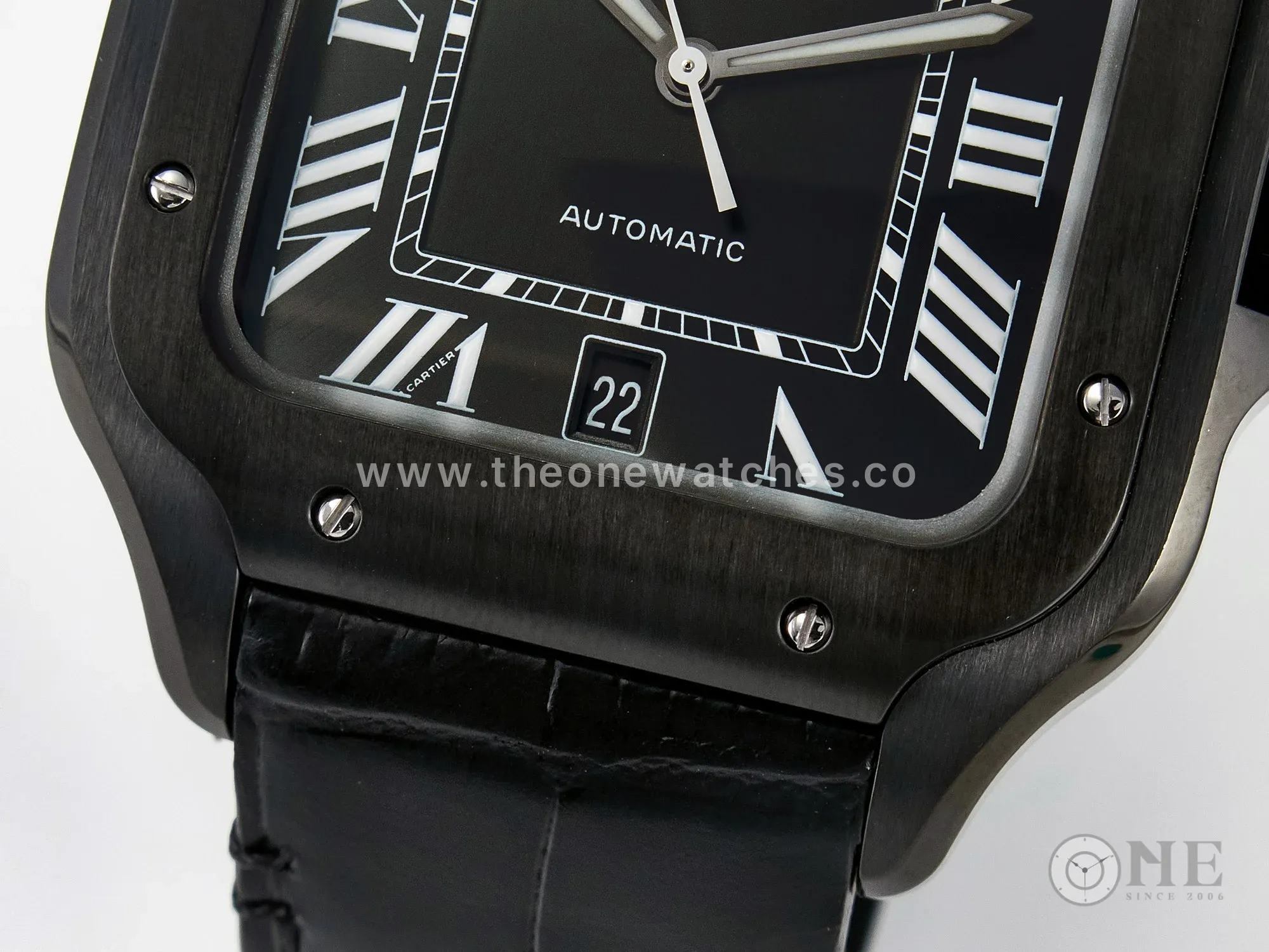 Santos de Cartier 40mm 2018 BVF 1:1 Best Edition Black Dial on Black Leather Strap MIYOTA 9015