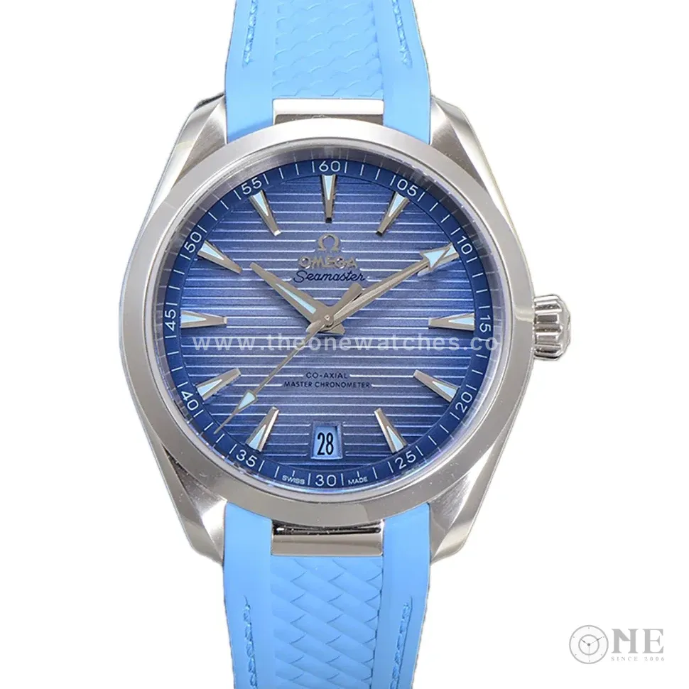 Seamaster Aqua Terra 150m Co-Axial Master Chronometer 41mm Light Blue Dial on Rubber Strap