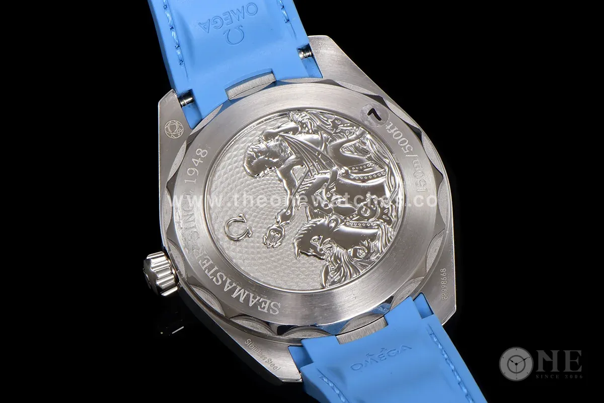 Seamaster Aqua Terra 150m Co-Axial Master Chronometer 41mm Light Blue Dial on Rubber Strap