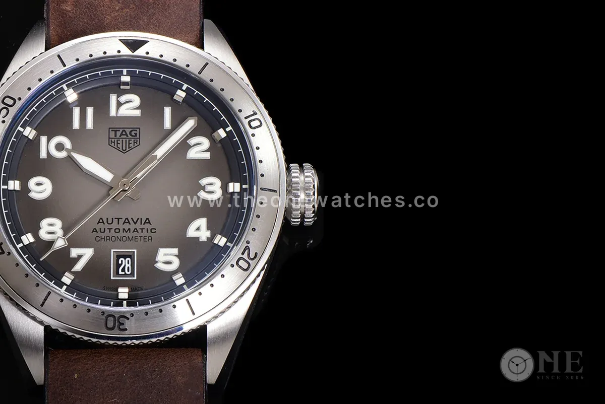 Tag Heuer Autavia Caliber 5 Grey Dial on Leather Strap