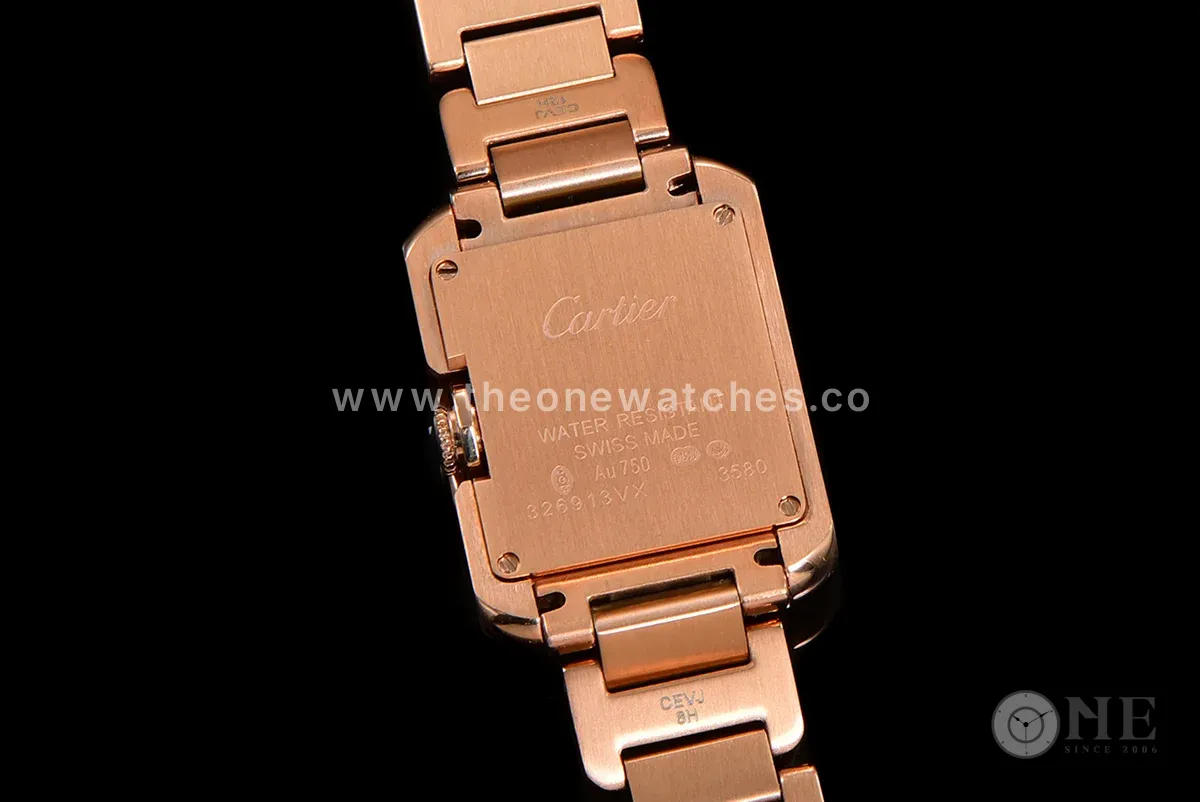 Tank Anglaise 30.2mm White Dial in Rose Gold