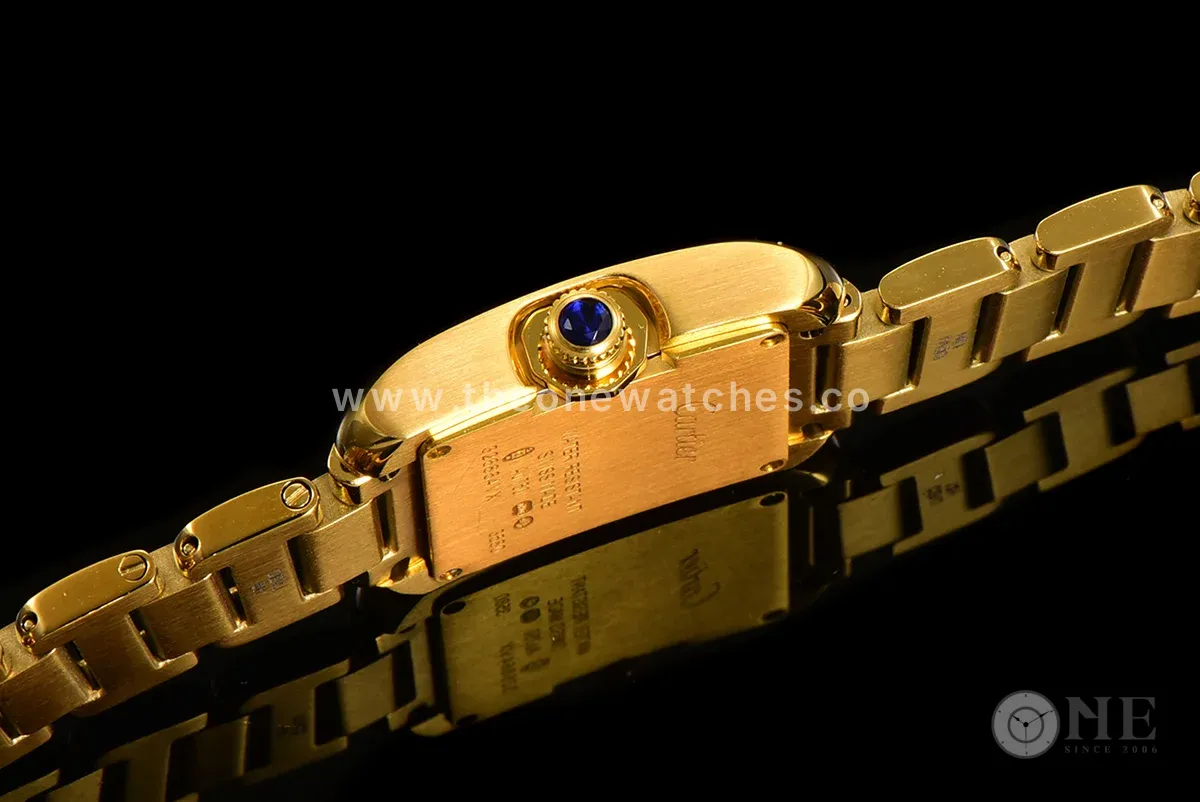 Tank Anglaise 30.2mm White Dial in Yellow Gold