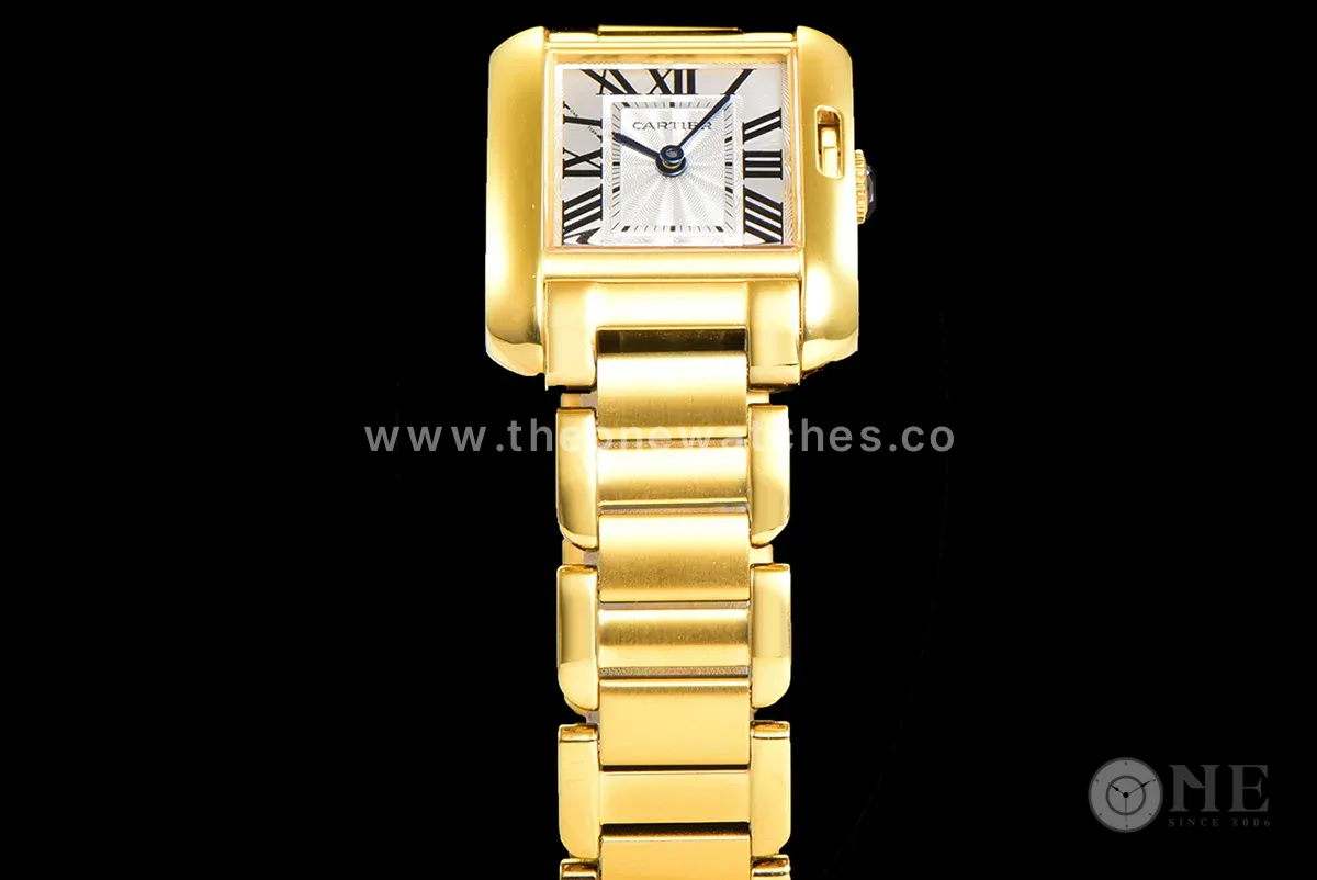 Tank Anglaise 30.2mm White Dial in Yellow Gold