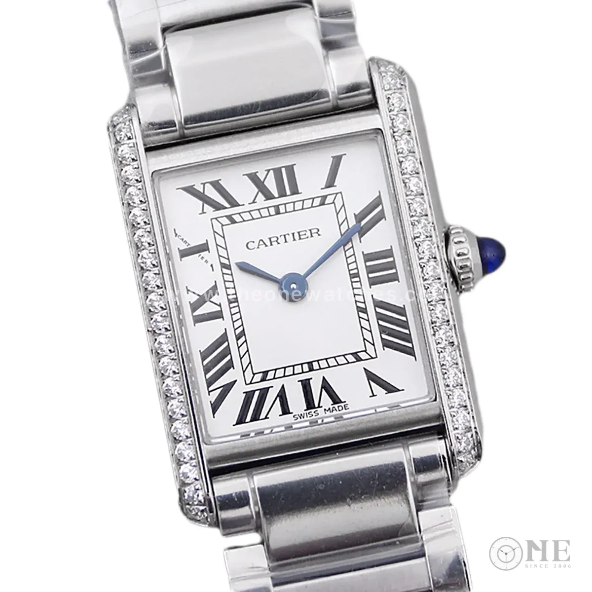 Tank Must 29.5mm White Dial with Diamond Bezel in Steel