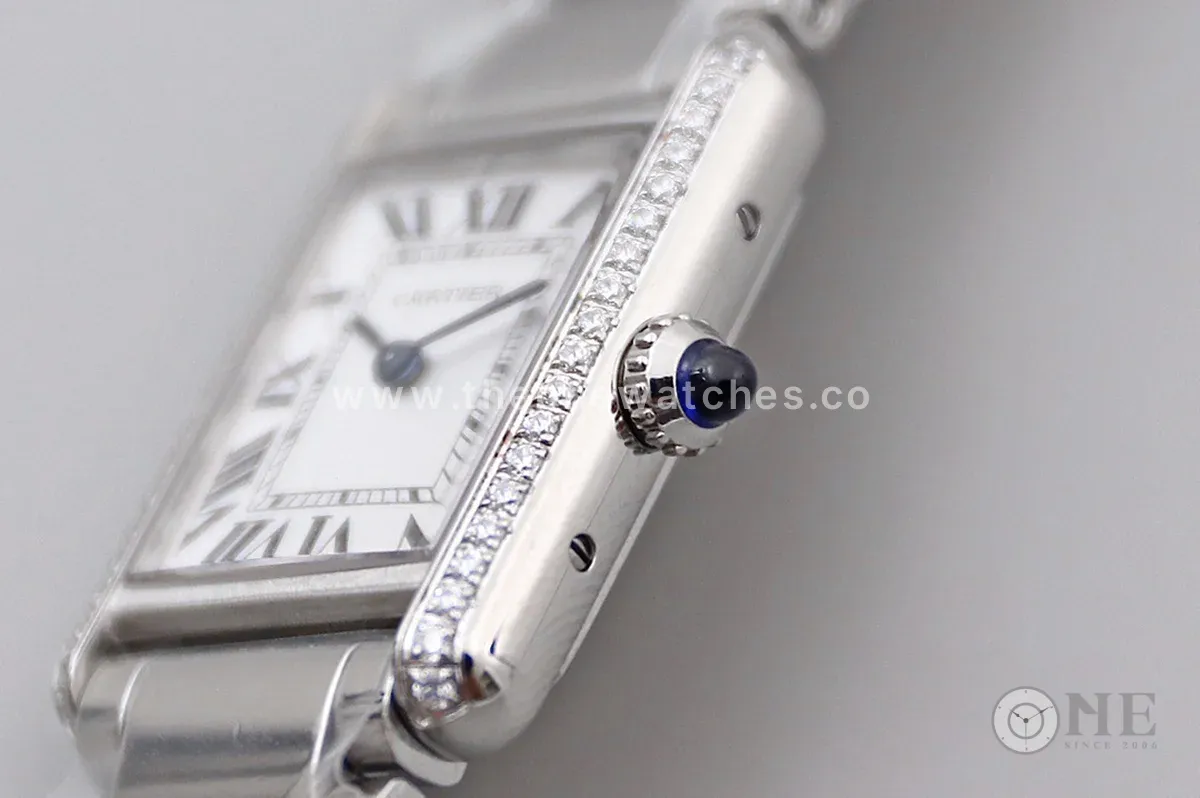 Tank Must 29.5mm White Dial with Diamond Bezel in Steel