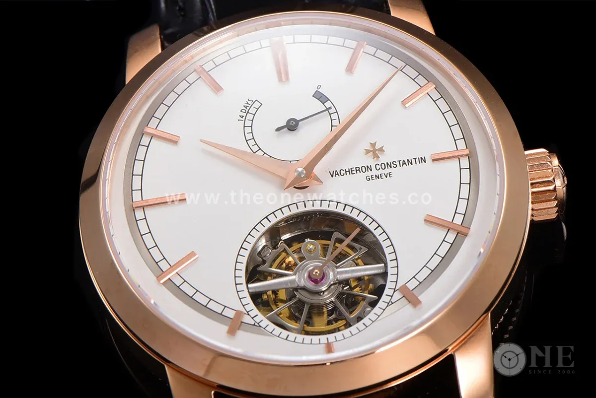 Traditionelle 14-Day Tourbillon White Dial in Rose Gold