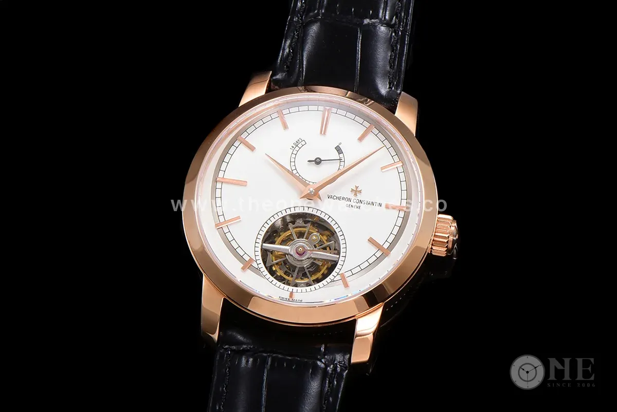 Traditionelle 14-Day Tourbillon White Dial in Rose Gold