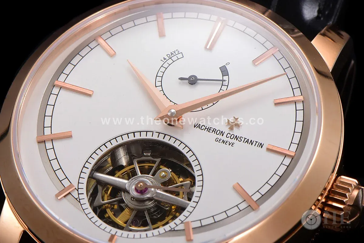 Traditionelle 14-Day Tourbillon White Dial in Rose Gold