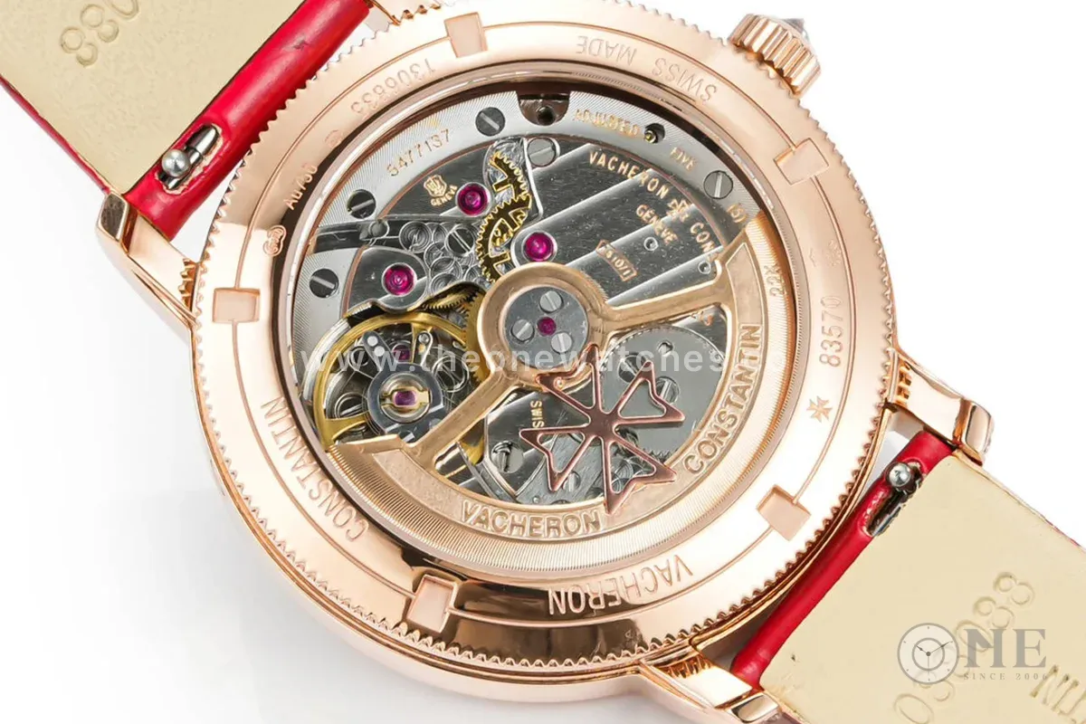 Traditionelle Moon Phase Diamond Paved Dial in Pink Gold