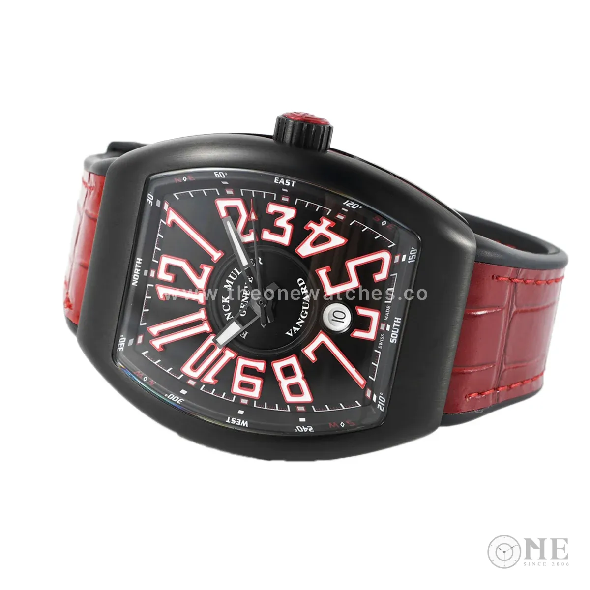 Vanguard Black Dial with Red Markers in PVD V 45