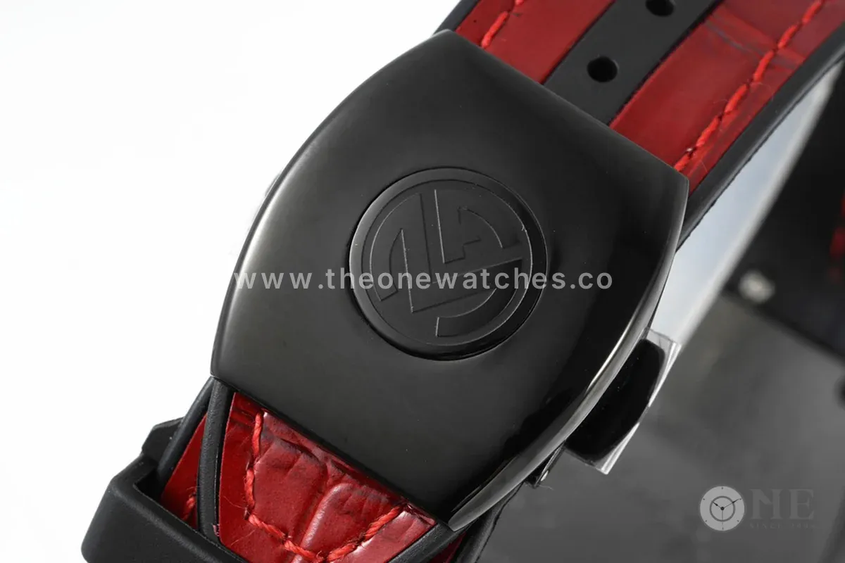 Vanguard Black Dial with Red Markers in PVD V 45