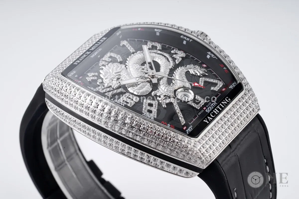 Vanguard Yachting Dragon V45YT Black Dial with Diamond Bezel