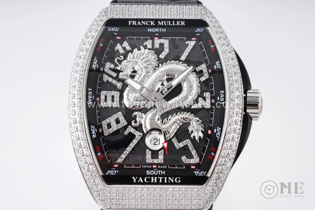 Vanguard Yachting Dragon V45YT Black Dial with Diamond Bezel