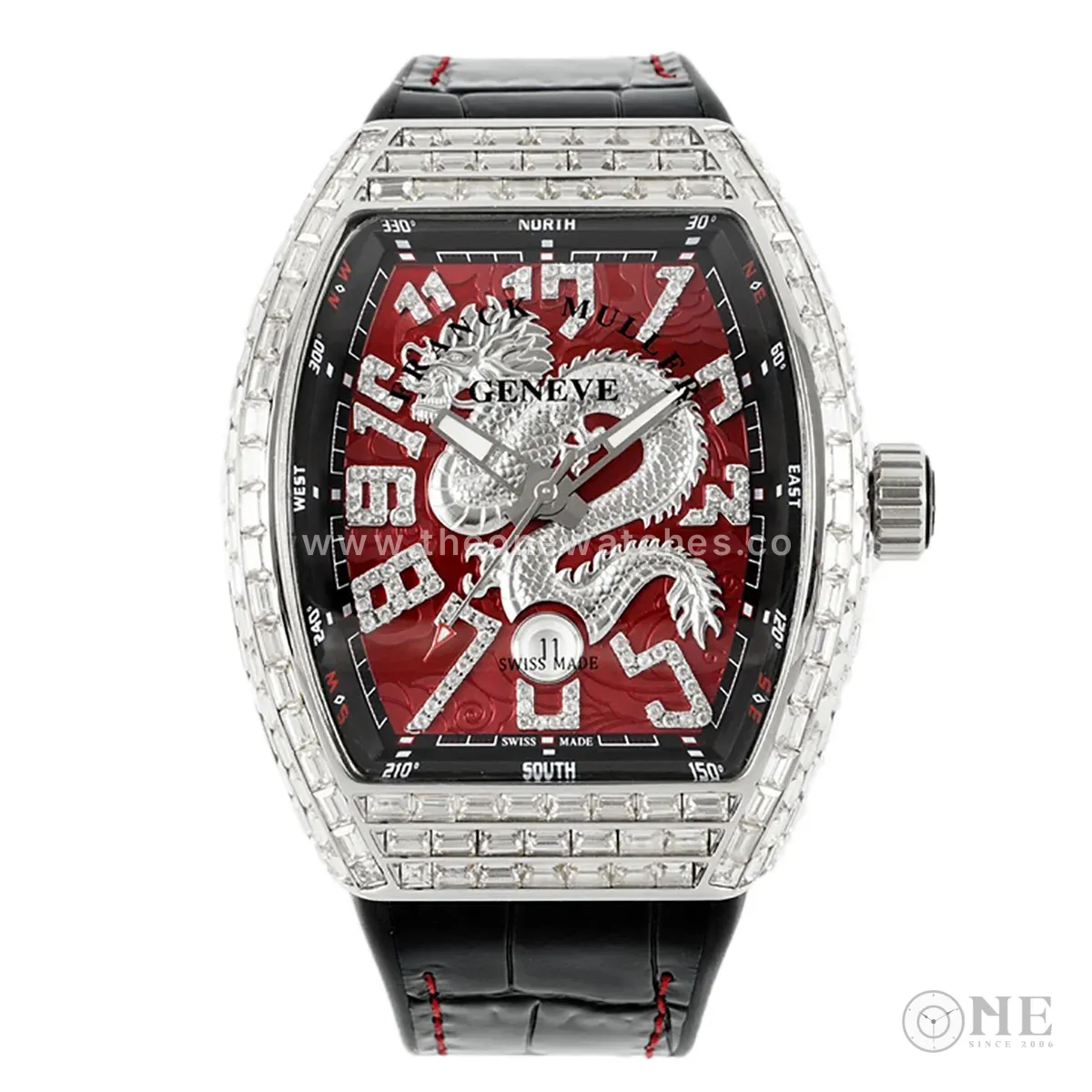 Vanguard Yachting Dragon V45YT Red Dial with Baguette Diamond Bezel