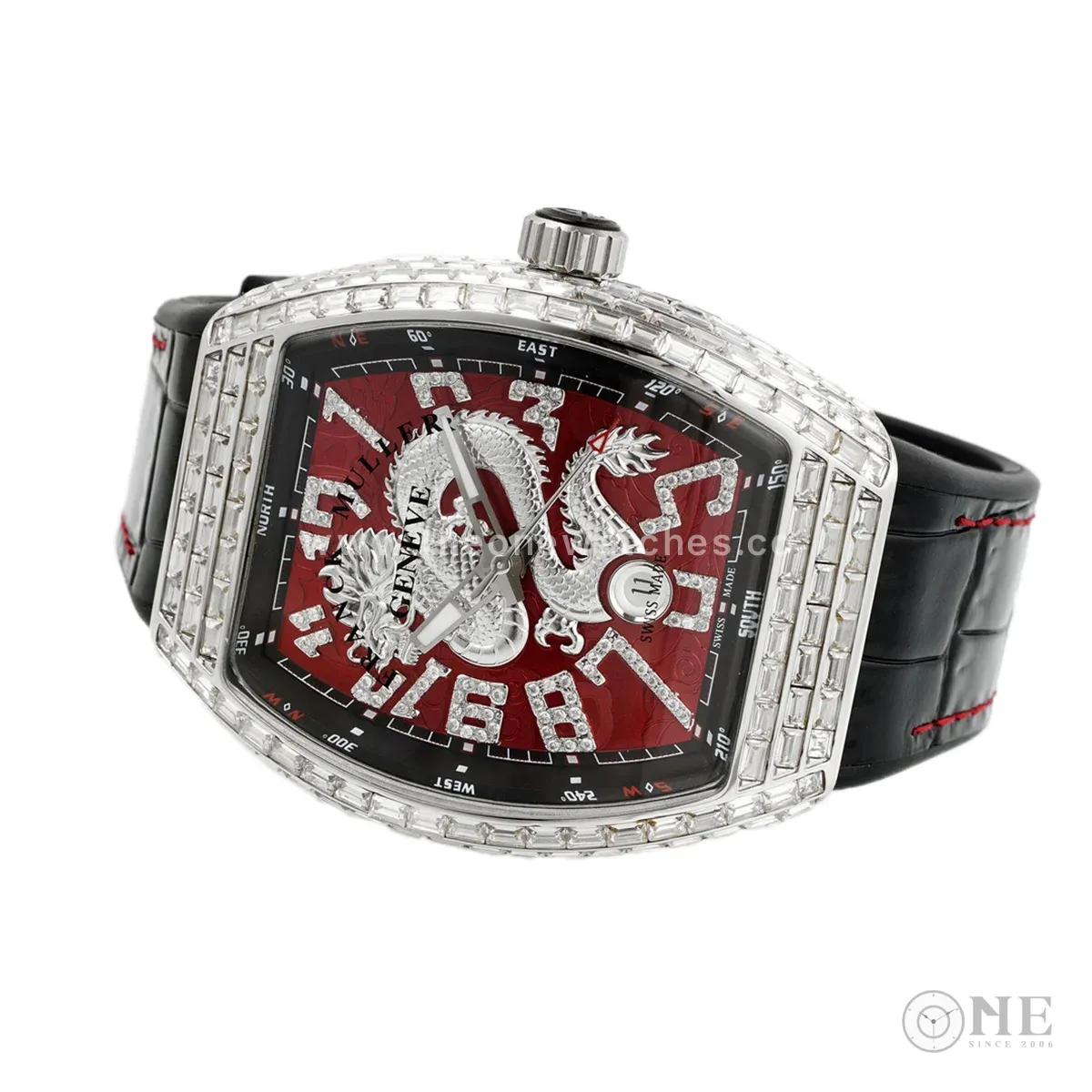 Vanguard Yachting Dragon V45YT Red Dial with Baguette Diamond Bezel